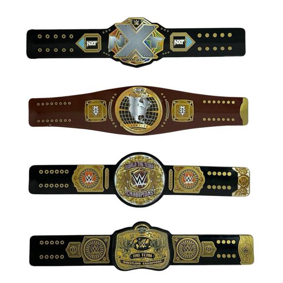 WWE Championship Title Slapbands Slap Bracelets Lot of 4 Series 1 Wrist New - Picture 1 of 14